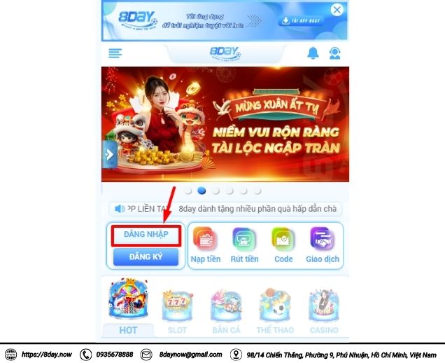 Hướng dẫn đăng nhập 8Day 2 dang nhap 8day 2